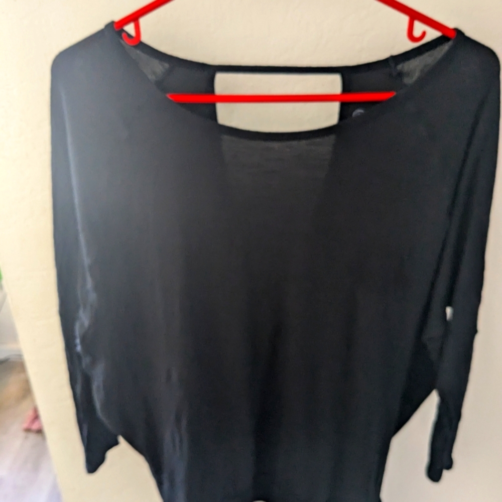 Champion Black Lightweight Wrap Back Long Sleeve Top - Size S
